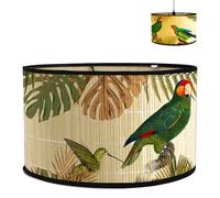 Pantalla de lámpara de lino, pantalla hecha a mano para lámpara de pie, lámpara colgante y lámpara de mesa, portalámparas E27, sin deslumbramiento, Ø 30 cm x alto 20 cm (color F)