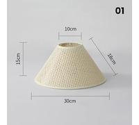 Pantalla de lámpara de mesa E27 con carcasa de tela de lino, cubierta de lámpara tejida a mano de ratán zen japonés, estilo Wabi-Sabi, pantalla de lámpara de pie for mesita de noche(1)