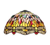 Pantalla de lámpara estilo Tiffany de 12 pulgadas con cuentas de vidrio de colores, pantalla de lámpara de techo con forma de libélula for lámparas de mesa, lámpara colgante, lámpara de pie, decoració