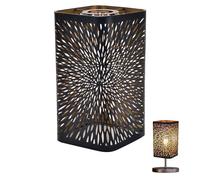 Pantalla de lámpara hueca de metal, 12 x 20 cm, pantallas de metal, diseño retro floral, pantalla de pie, pantalla cuadrada extraíble para bombillas E27 y E26 (fuegos artificiales)