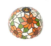 Pantalla de lámpara Tiffany de 30 cm con diseño de Girasol Pastoral, vitral de Gran Apertura, Ideal para decoración de Acción de Gracias, Ideal para Dormitorio, Sala de Estar y Restaurante.