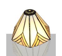 Pantalla de lámpara Tiffany de alta calidad, reemplazo de pantallas de lámpara de mesa, hecha a mano, diseño simple, tonos crema y ámbar cálido, diagonal de 8.3 pulgadas, no incluye accesorios