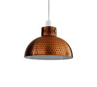 Pantalla de luz retro industrial, pantalla de lámpara colgante de techo, fácil ajuste, metal, 26 cm, forma de cúpula, pantalla grande vintage para cocina, dormitorio, sala de estar (cobre)