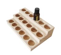 Pantalla de madera para aceites esenciales, almacenamiento del organizador de esmaltes de uñas con 18 botellas de 3 capas | Aceite esencial
