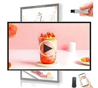 Pantalla de marketing publicitario digital, pantalla LED HD, compatible con WiFi/USB/SD, reproducción en bucle y pantalla dividida, comparte fotos y vídeos a través de la aplicación o USB. 27in