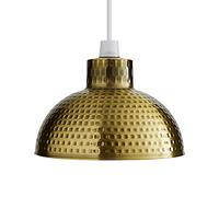 Pantalla de metal de 22 cm con placa reductora de fácil ajuste, moderna, protección de bombilla, lámpara colgante, lámpara de techo, lámpara de pared (latón verde)