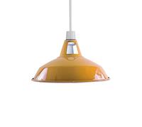 Pantalla de metal de fácil ajuste retro industrial para iluminación de techo, lámpara colgante de granero para cocina, comedor, luces E27 (amarillo)