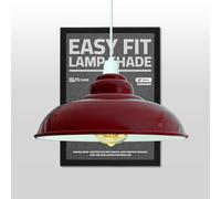 Pantalla de metal industrial moderna para lámpara de techo, 32 cm, grande, curva, fácil ajuste, para sala de estar, cocina, pasillo (placa reductora gratis)