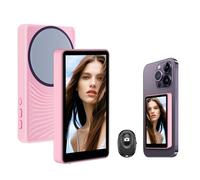 Pantalla de monitor para teléfono Vlog Selfie, monitor de cámara trasera con control remoto Bluetooth, sin latencia, selfie/vlogging/transmisión en vivo, compatible con iPhone y Android (compatible