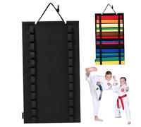 Pantalla de pantalla de cinturón de karate, pantalla de cinturón de taekwondo colgante de pared, contiene 12 cinturones, exhibición de cinturón de artes marciales, soporte de cinturón de karate para