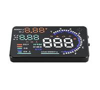 Pantalla de Parabrisas Delantero Negra A8 HUD, Pantalla Frontal HUD para Automóvil Auto A8 Pantalla Reflectante de Advertencia de Velocidad de 5.5 Pulgadas, de