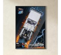 Pantalla de pared compatible con Lego 10300 Back to The Future Time Machine (Board Only, No Model Included) Wall Mount for the Delorean Time Machine, Space-Saving Easy Assembly Creative Home Decor