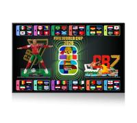 Pantalla de pared compatible con Lego Messi & Ronaldo 43011, 43012, 43015, 43016, 43032 Copa Mundial FIFA 2026 (Board Only, No Model) Pantalla para ahorrar espacio, montaje fácil, decoración creativa