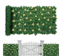 Pantalla de Privacidad con Diseño de Hiedra | Panel De Césped Artificial Expandible 1x3 Metros,Paneles Extensibles De Césped Con 96 Girasoles Seto Decorativo Para Jardín Terraza Y Balcón