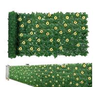 Pantalla De Privacidad Con Hiedra Para Valla | Panel De Césped Artificial Expandible 1x3 Metros | Paneles Extensibles De Césped Con 96 Girasoles Seto Decorativo Para Jardín Terraza Y Balcón