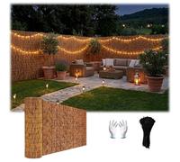 Pantalla de Privacidad de Cañizo Natural y Bambú 0.8 1 1.2 1.6m Valla de Ocultación for Jardín y Balcón, Rollo Cortavientos y Sombreo for Terraza Exterior(marrón,160x550cm)