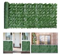 Pantalla de privacidad de hiedra artificial para balcón, 1 x 9 m, decoración de valla de hojas, rollo de seto realista perfecto para jardín, patio y soluciones de privacidad del hogar.