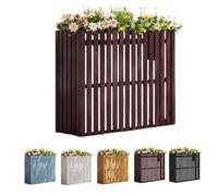 Pantalla de privacidad de madera para aire acondicionado, paneles de valla independientes para exteriores, 48 x 24 x 33 pulgadas, ideal para botes de basura, jardín y valla de mascotas (marrón, 105 x