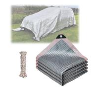 Pantalla de privacidad de malla de aluminio reflectante al 99 % con ojales, 3 x 10 pies, para exteriores, jardín, casa de mascotas y patio