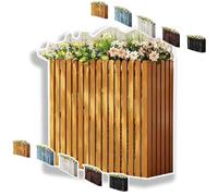 Pantalla de privacidad para aire acondicionado al aire libre, valla de aire acondicionado de madera rústica, barrera grande YellowB para mejorar la estética y protección al aire libre