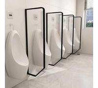 Pantalla de privacidad para urinarios, tabique de urinario de pared, partición de acero inoxidable para baños públicos, divisor decorativo de pared, negro, 3 piezas