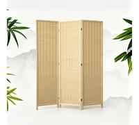Pantalla De Privacidad Plegable De Doble Cara, Pantalla De Privacidad Independiente De Bambú, Simple, Madera Maciza, For Hogar, Oficina, Restaurante Dormitorio(170x40cm/67x15.7in,3-Panel)