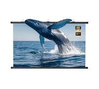 Pantalla de Proyección de Pared de 60" 72" 84", Pantalla de Cine 3D 4K HD Desplegable 16:9, Antiarrugas para Noches de Cine en el Patio(84"(16:9))