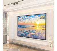 Pantalla de proyección eléctrica de 60" y 72" Ultra HDR, motorizada y Mejorada, con Control Remoto, 4:3 y 16:9, Ideal para reuniones, escuelas y hogares (60 Pulgadas (16:9)).