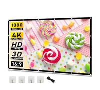 Pantalla de proyección, Pantalla de proyector Blanca, Menos Arrugas, Suave, Alta Densidad, portátil, Plegable(84 Inch)