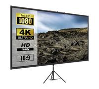Pantalla de proyección, Pantalla de proyector con trípode 100 Pulgadas Soporte 16:9 4K HD Cine en casa portátil for proyección Interiores y Exteriores para Cine en casa