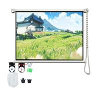 Pantalla de proyección portátil con Bloqueo Manual, 4:3/16:9 Opcional, con Anilla de Tiro, sin Necesidad de alimentación, múltiples métodos de instalación.,100inch,4:3