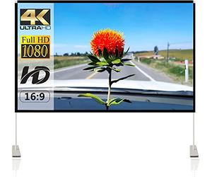 Pantalla de proyección portátil de 120 Pulgadas Frontal 16: 9 Pantalla de película de proyección con Bolso de Mano para Viajes de Teatro en el Patio Trasero de un Teatro doméstico Interior y Exterior