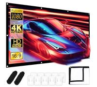 Pantalla de proyección sobre lienzo de 100 pulgadas, 16:9 HD, lavable/plegable, pantalla de proyección gruesa, 4K para exteriores, para oficina, conferencia, teatro, fiesta, hogar, escuela