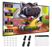 Pantalla de Proyector 120 Pulgadas, Ultra 4K 16:9 FHD, Plegable de Doble Cara, Ideal para Cine en Casa y Juegos, Adecuada para el hogar, la Oficina, la Escuela y el