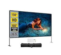Pantalla de proyector de 80 90 100 135 150 180 pulgadas con soporte 16:9 4K HD gran angular con bolsa de almacenamiento cine en casa portátil for exteriores,Un Festín Visual Increíble(133 inch)