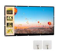 Pantalla de proyector, pantalla de cine al aire libre, pantalla de cine portátil, adecuada para cine en casa, educación escolar, presentaciones de oficina y campamento al aire libre, 16:9 HD 4K, 60