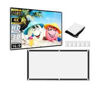 Pantalla de Proyector Portátil, 100/120/150 Pulgadas 16: 9 Pantalla de Películas de Proyector Plegable 4K HD, Pantalla de Proyección contra Las Arrugas para el Hogar, (120
