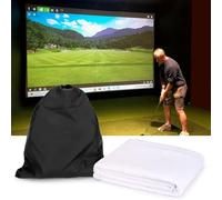 Pantalla de proyector portátil 4:3 para golf y películas, pantalla colgante para interiores y exteriores, con ojales para simulador y cine en casa, 203 x 152 cm
