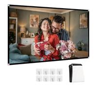 Pantalla de Proyector Portátil de 100/120/150 Pulgadas, 16:9 4K HD, Plegable, Antiarrugas, de Poliéster Blanca, Suave, para Sine en Casa y Fiestas en el Jardín(150inch)