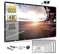 Pantalla de proyector portátil de 100 pulgadas 16:9 HD, estilo plegable, sin arrugas para evitar la proyección de la pantalla de película transparente para uso en interiores y exteriores (136 pulgadas