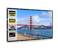 Pantalla de proyector portátil suave color blanco mate 16:9, tela de película de 60/72/84/92/100/120/150 pulgadas para cine en casa (92 pulgadas)