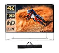 Pantalla de proyector y soporte de 150 pulgadas, 16:9 HD 4K, pantalla de proyector grande para exteriores, pantalla de proyección portátil con bolsa de transporte para cine en casa, patio, cine, viaje
