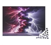 Pantalla de Rayos de tormenta 1000 Piezas Stock De Cartas Premium Rompecabezas Premium Fans De Adolescentes 12-18 Años Difícil Desafío Decoración De Paredes 38x26cm/1000pcs