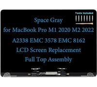 Pantalla de repuesto de 13 pulgadas para MacBook Pro A2338 M1 2020 M2 2022 EMC 3578 EMC 8162 LCD Display Kit completo de montaje superior (gris espacial)