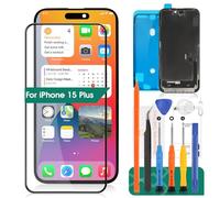 Pantalla de repuesto para iPhone 15 Plus para iPhone 15 Plus, pantalla LCD A3094, A2847, A3093, A3096, kits de reparación de montaje de digitalizador táctil (negro, interior)