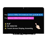 Pantalla de repuesto para Lenovo 500e ChroMebook Gen 3 82JB 82JC 82JB0000US 82JB0001US 82JB0002US 82JB000WUS LCD táctil montaje de pantalla táctil de 11.6 pulgadas HD 1366x768 5D11C95886 5D11M11M35206