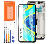Pantalla de repuesto para Xiaomi Redmi Note 9 Pro para Redmi Note 9S LCD Screen M2003J6A1G, M2003J6B2G, digitalizador de pantalla táctil, piezas de reparación (negro con marco)