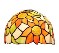 Pantalla de Repuesto Tiffany de 8 Pulgadas con diseño de Girasol Pastoral, vitral Hecho a Mano, Accesorio para lámpara de Acción de Gracias, Ideal para lámpara de Mesa, lámpara Colgante, lámpara de p