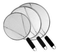 Pantalla de salpicaduras para sartén de 9.8 pulgadas, 11.4 pulgadas, 13 pulgadas, protector de salpicaduras de grasa de aceite caliente, protector de salpicaduras de malla fina de acero inoxidable con