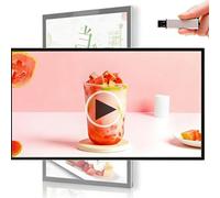 Pantalla de señalización digital, pantalla de publicidad comercial, tablero de menús digital, cartelera LED montada en la pared para reproducir vídeos/imágenes, colocación horizontal y vertical, fácil